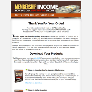 Membership Income resell rights